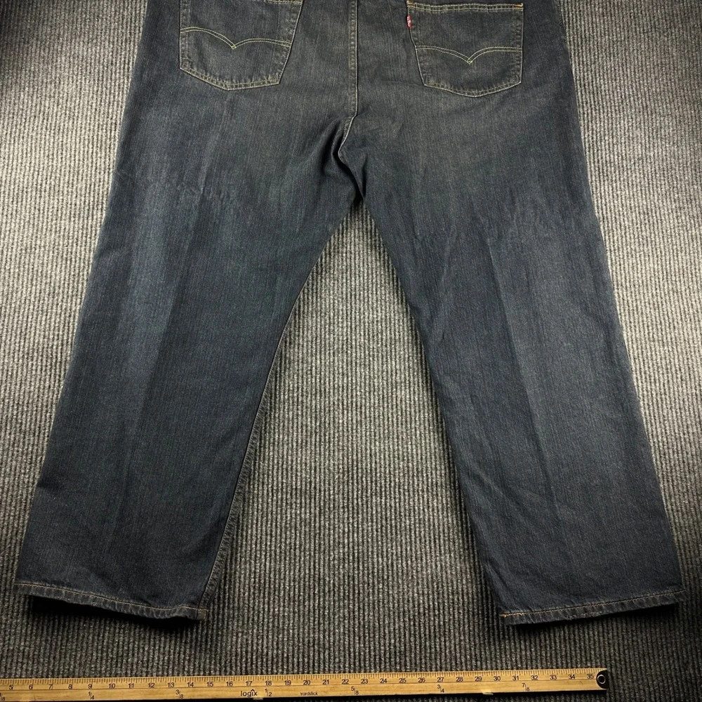 Levis 505 Regular Fit Dark Wash Denim Jeans Mens 50x30 Blue Straight Leg 2931